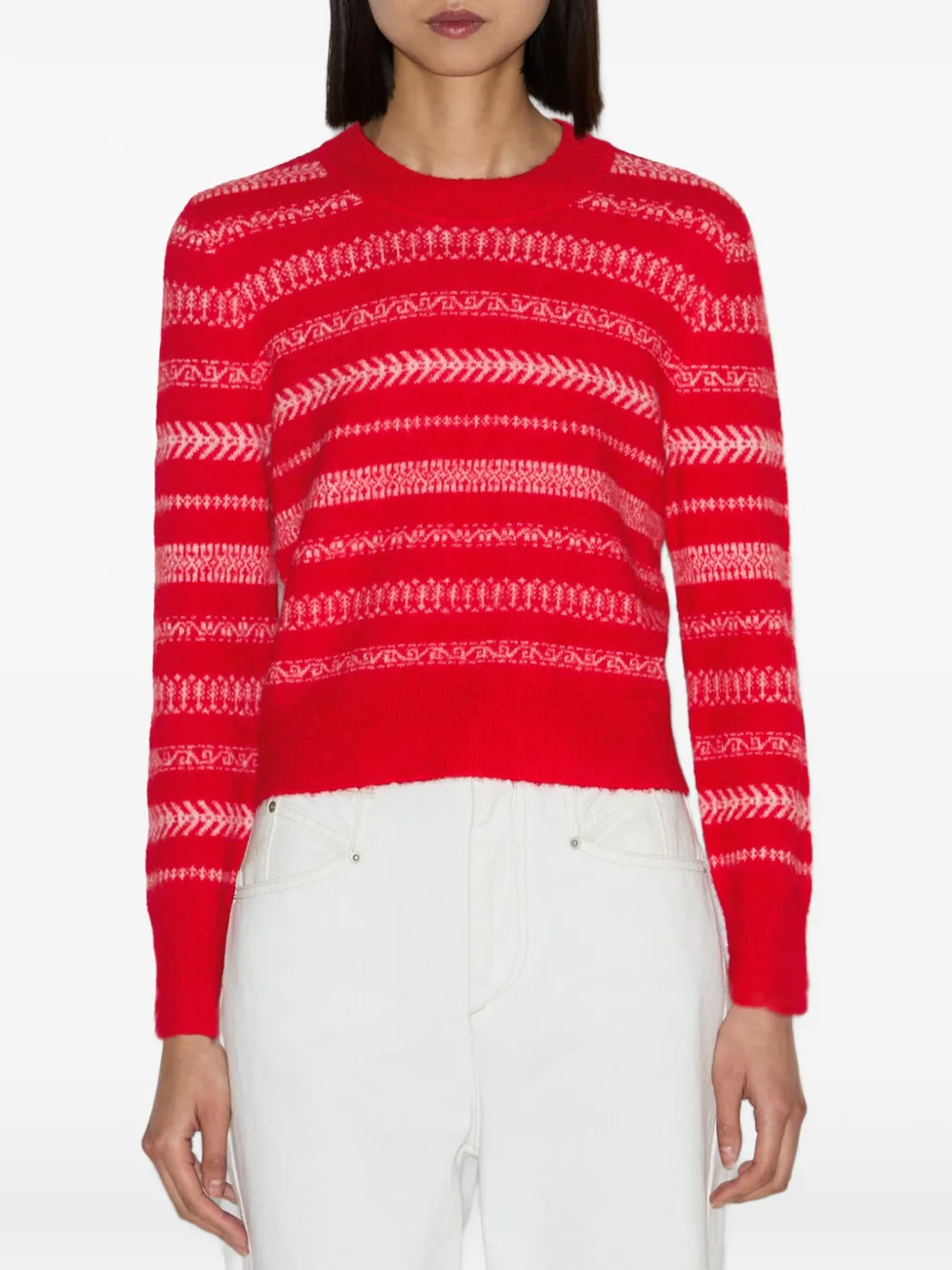  Marant étoile Amity Jacquard Knitted Sweater - Red 