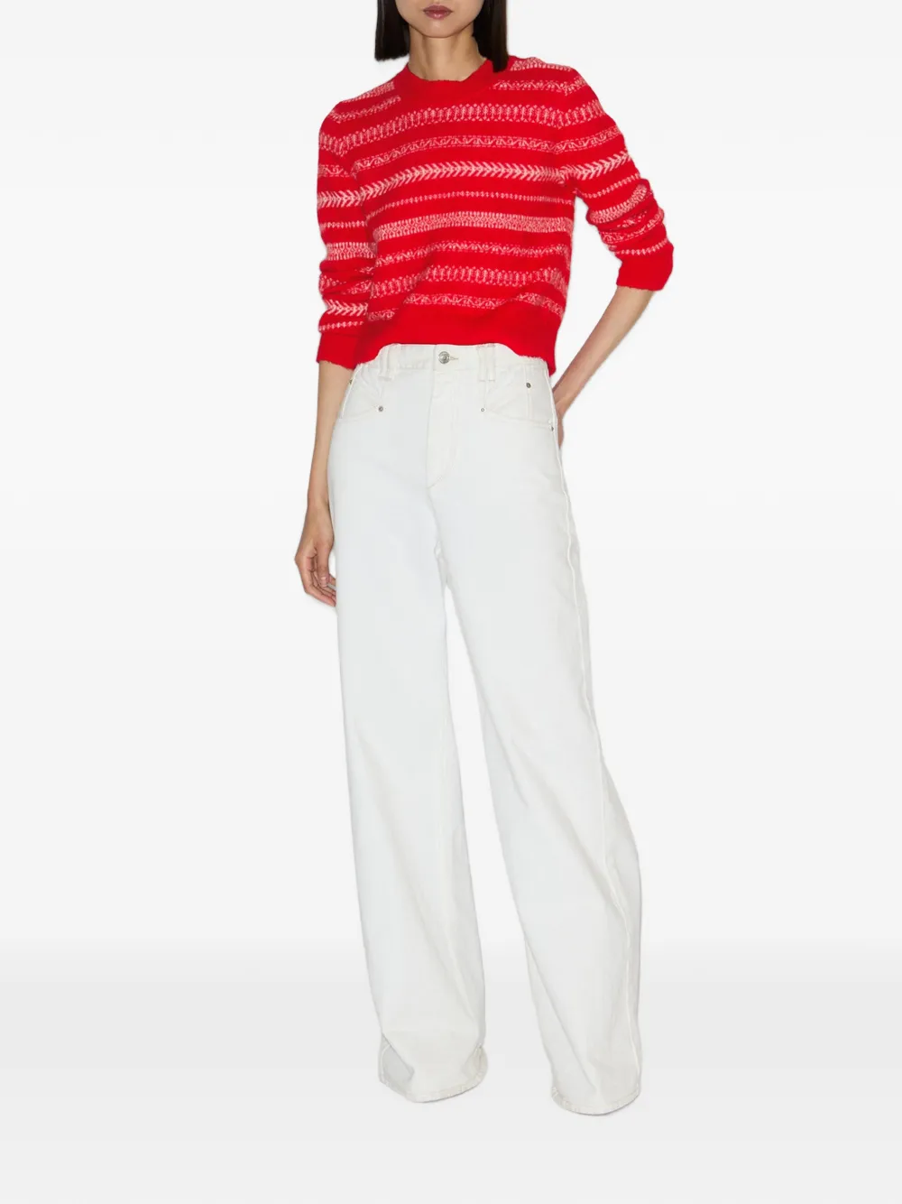  Marant étoile Amity Jacquard Knitted Sweater - Red 