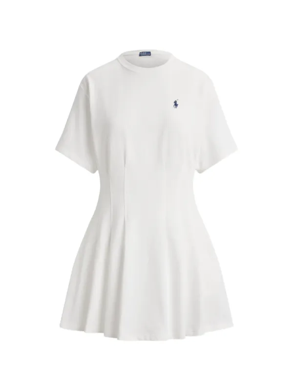 Polo Ralph Lauren Pleated Cotton Jersey Dress - White