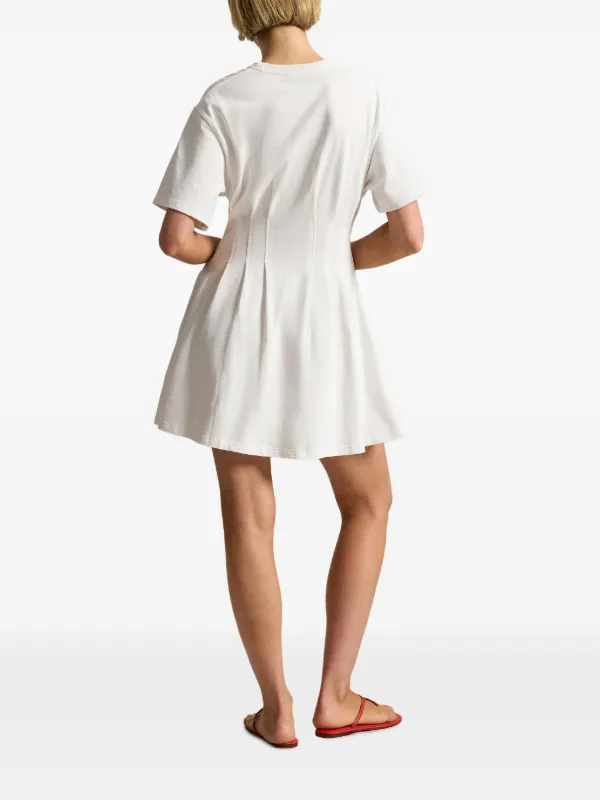 Polo Ralph Lauren Pleated Cotton Jersey Dress - White