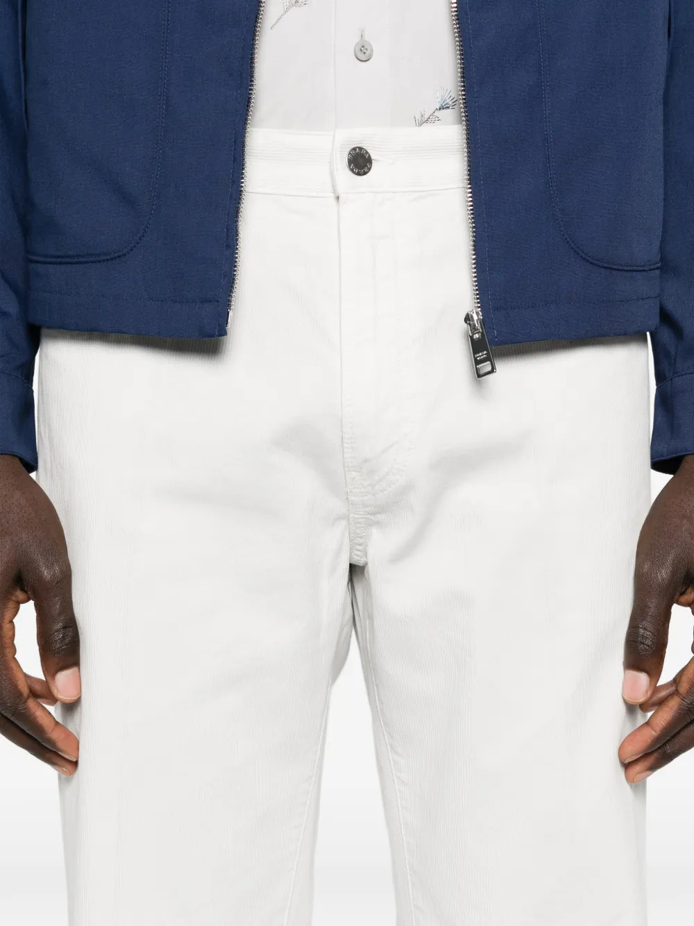 Prada Ribfluwelen broek met vijf zakken Wit