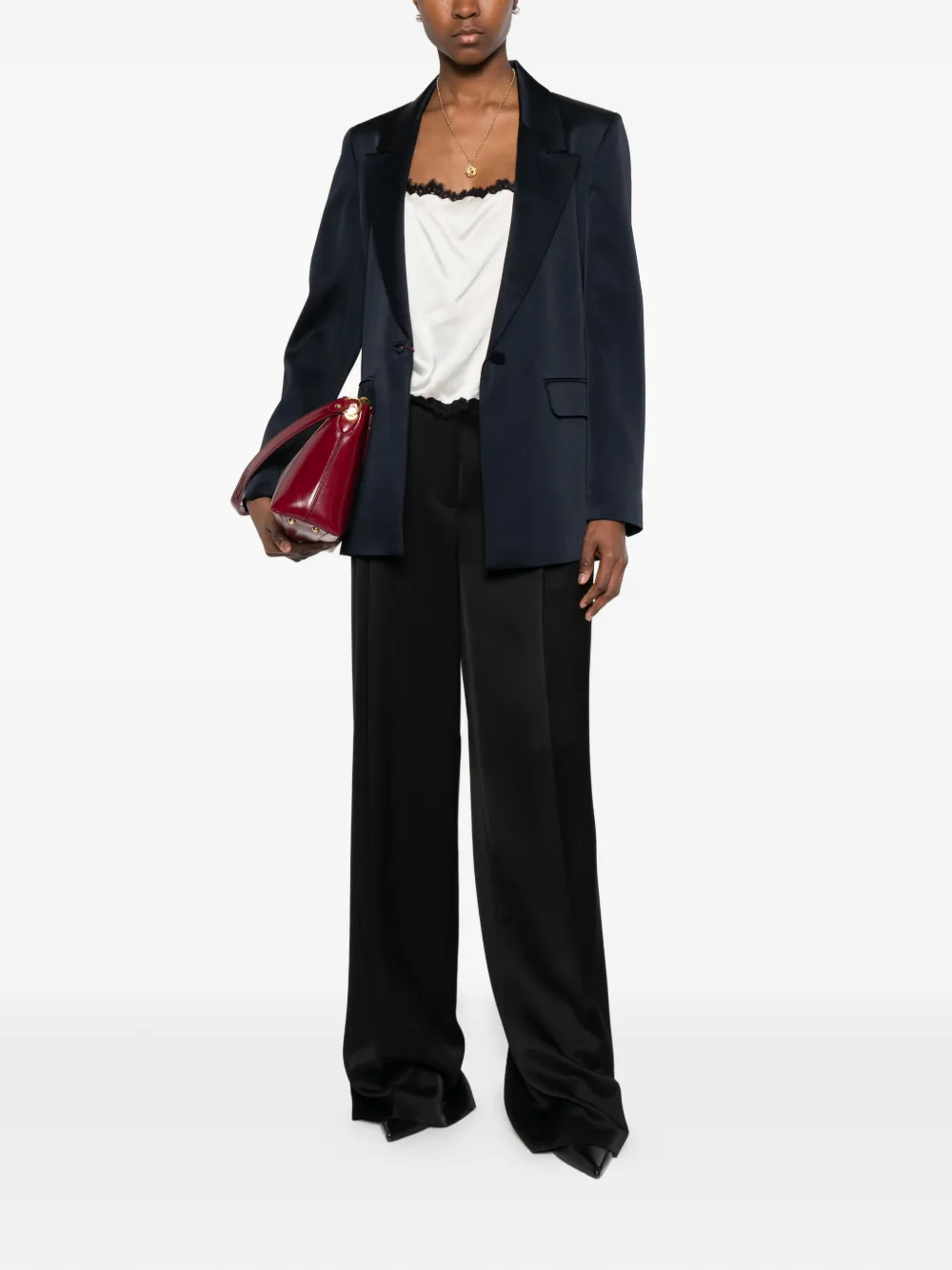  Max Mara Msealbino Button Single-breasted Blazer - Blue 