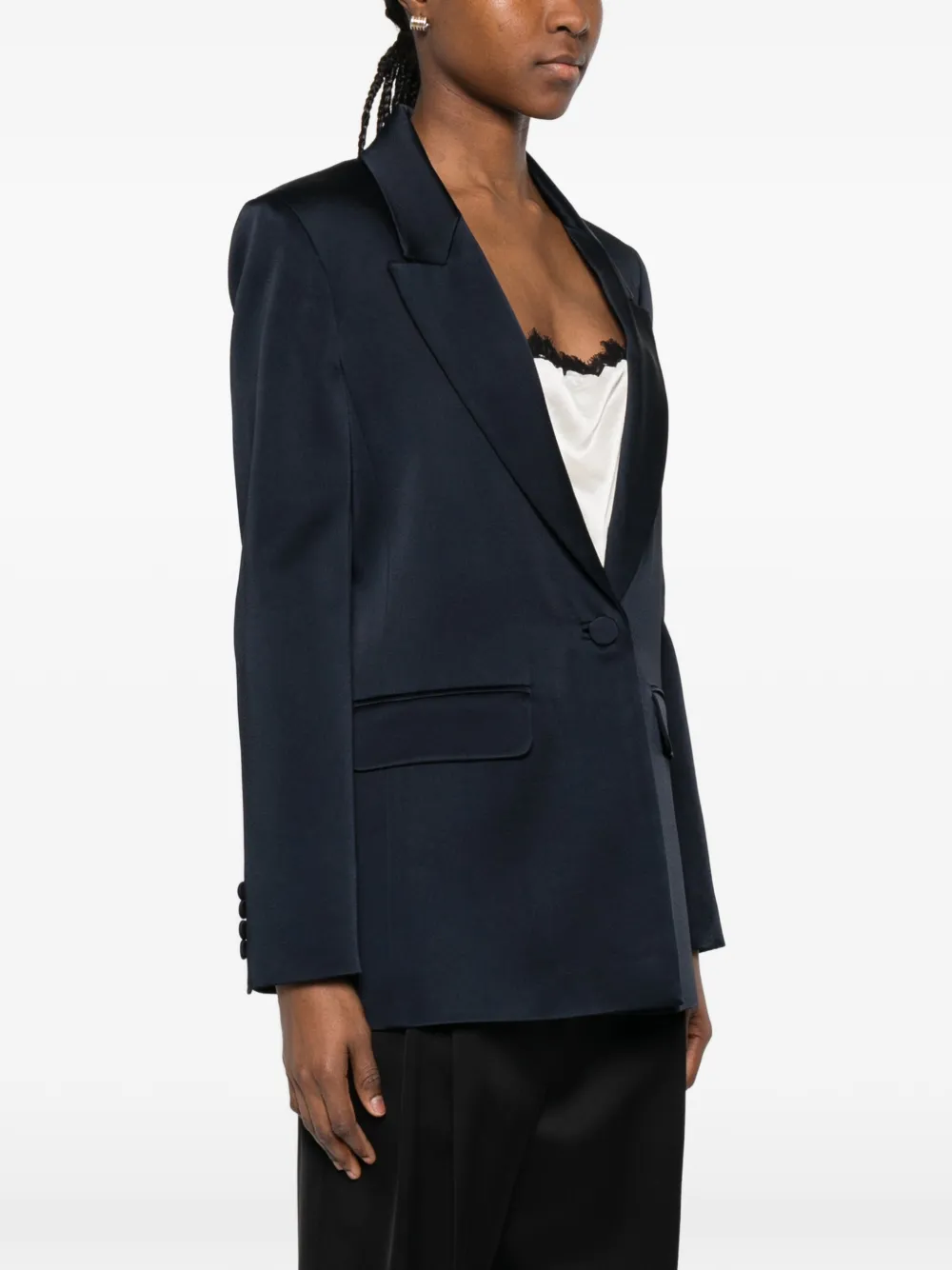  Max Mara Msealbino Button Single-breasted Blazer - Blue 