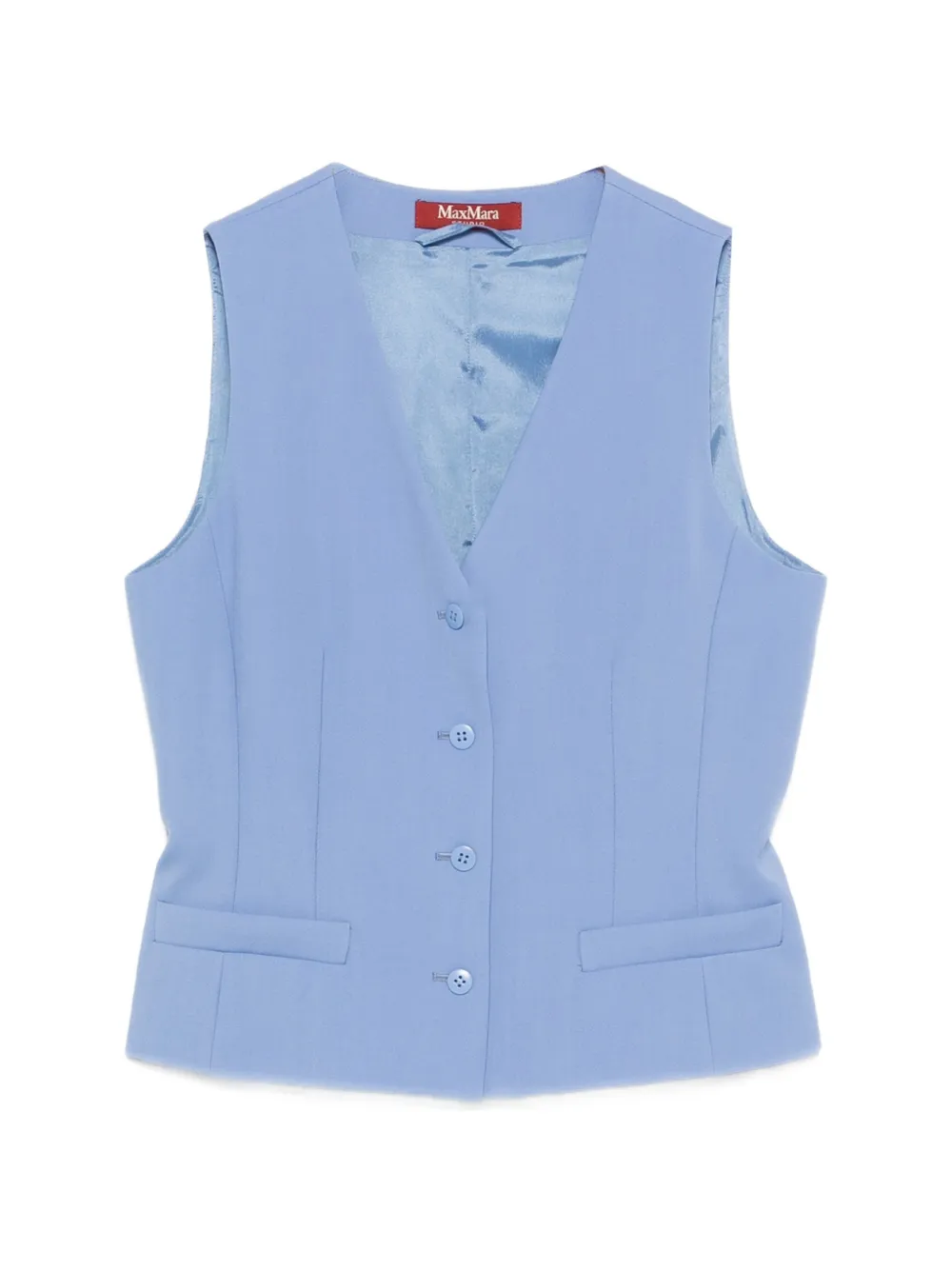 Max Mara Mstmadia button V-neck waistcoat - Blau