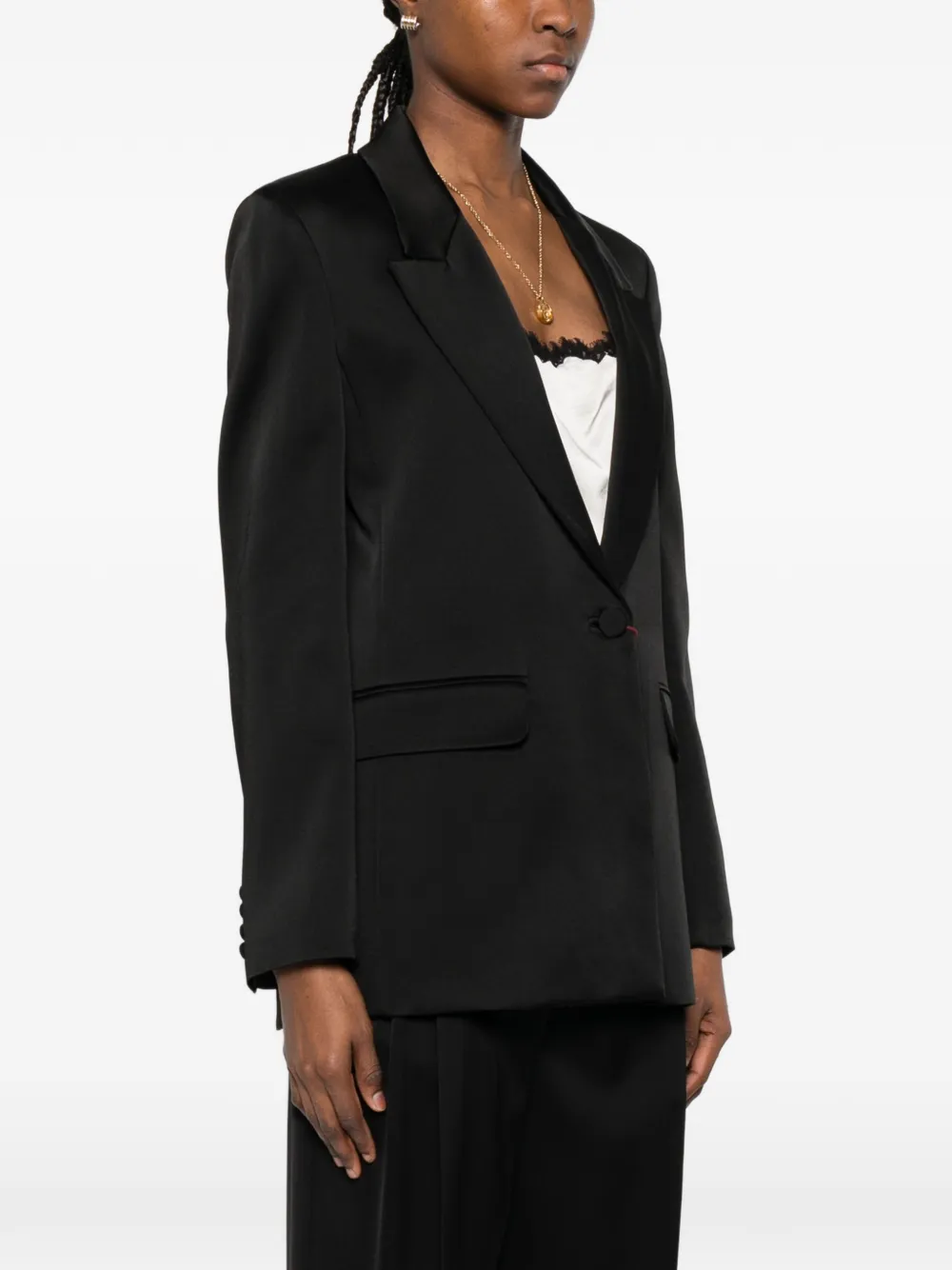 Max Mara Msealbino jack met enkele rij knopen Zwart