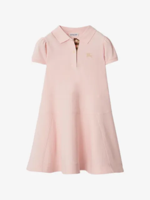 Burberry Kids فستان بياقة وشعار الماركة