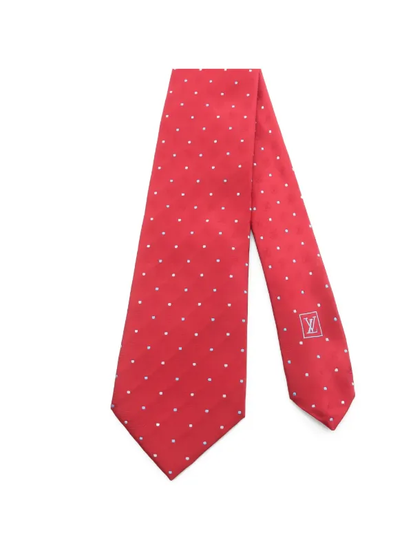 Louis Vuitton Pre-Owned dot-pattern Silk Tie | Red | FARFETCH