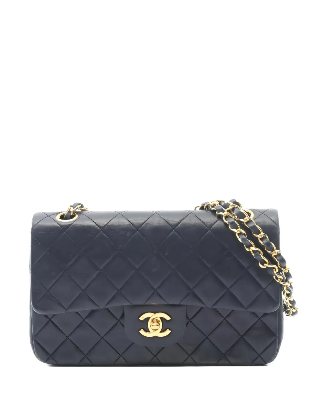 CHANEL Pre-Owned 1989-1991 Double Flap diamond quilting shoulder bag - Blu