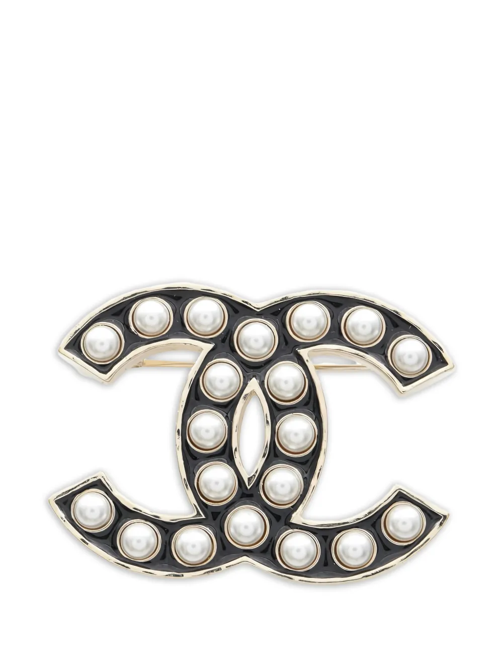 CHANEL Pre-Owned 1986-1988 pearl brooch - Oro
