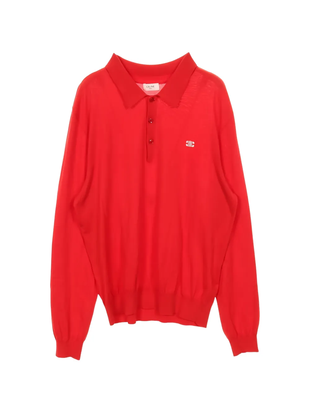Celine Pre-Owned 2010s embroidery classic fit polo shirt - Rosso