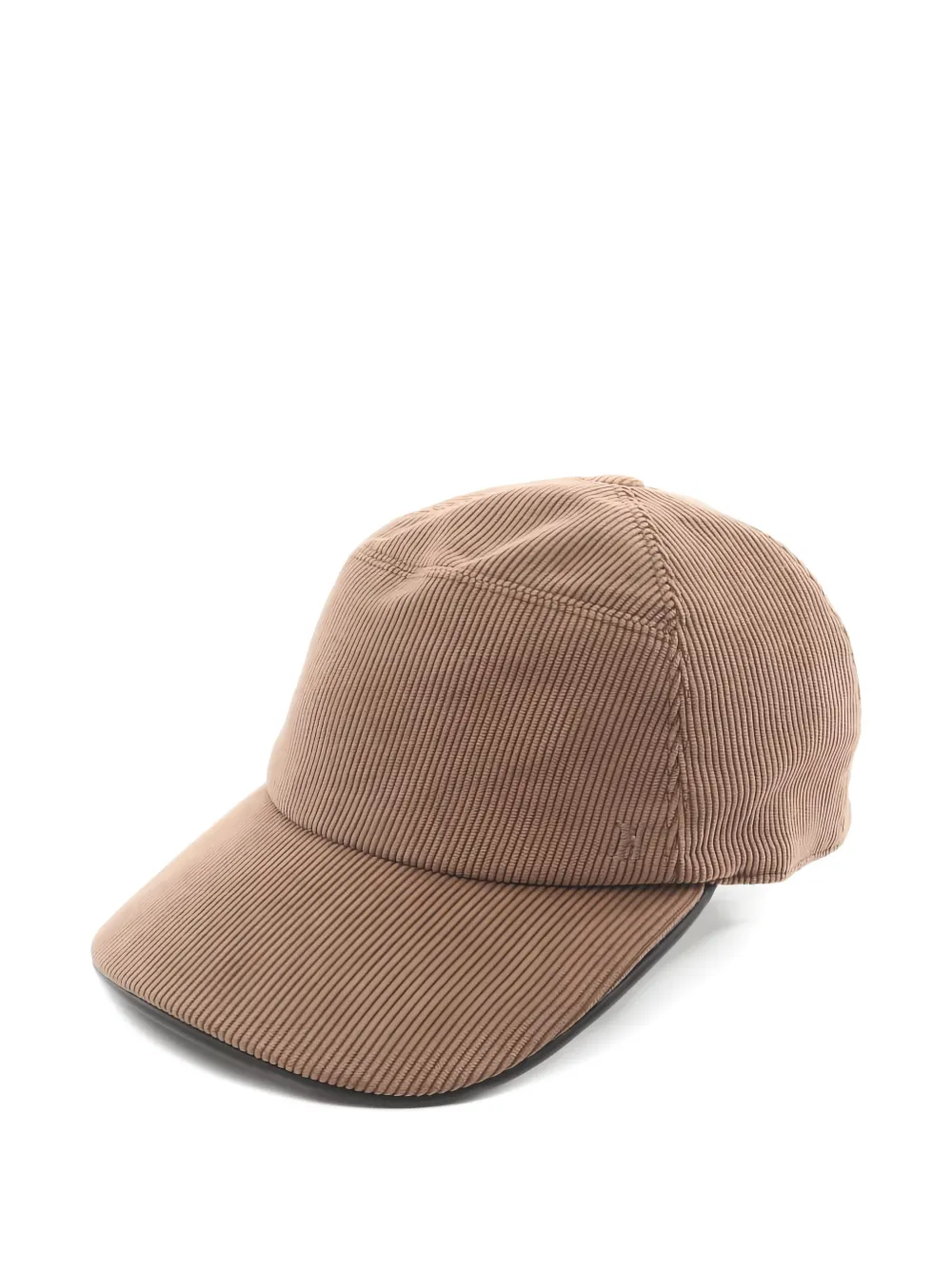 Pre-owned Hermes 10s H-embroidered Corduroy Cap In Brown