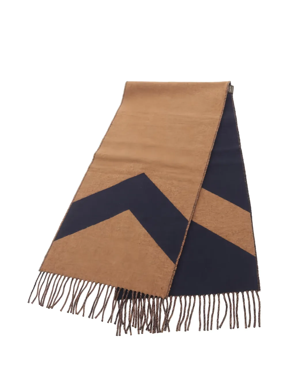 Hermès Pre-Owned 2020s kazak chevron fringe scarf - Marrone