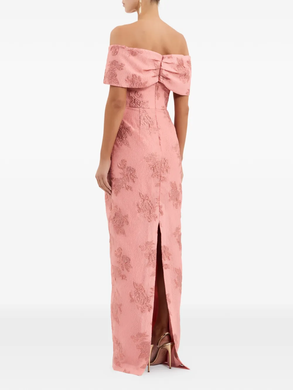 Rebecca Vallance Levinia off-shoulder maxi-jurk met bloemenprint Roze