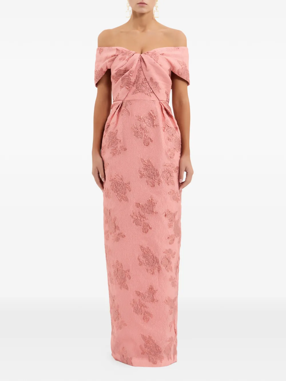 Rebecca Vallance Levinia off-shoulder maxi-jurk met bloemenprint Roze