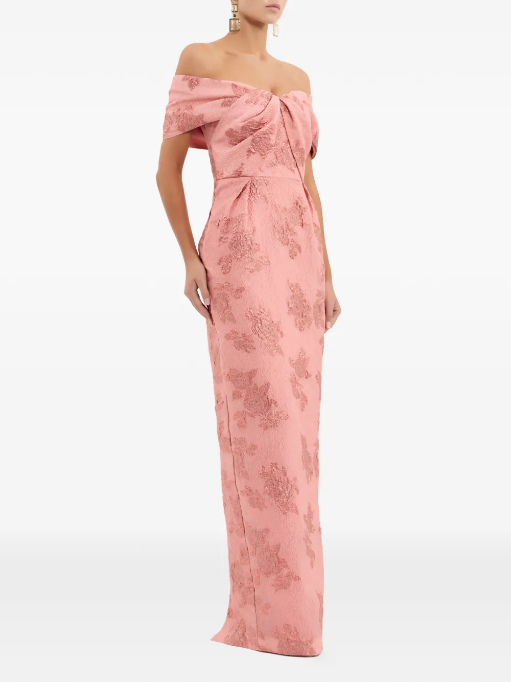 Rebecca Vallance Levinia off-shoulder maxi-jurk met bloemenprint Roze