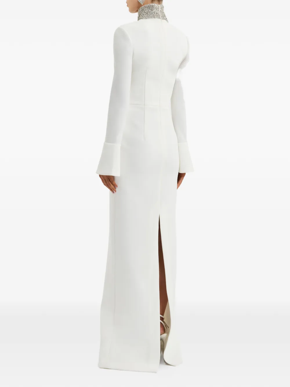 Rebecca Vallance Melva verfraaide maxi-jurk met V-hals Wit