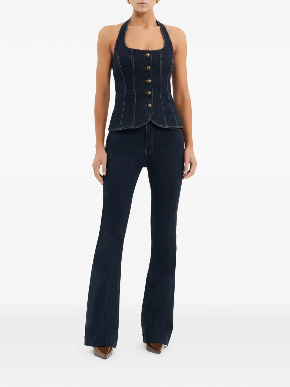 Button Halterneck Top