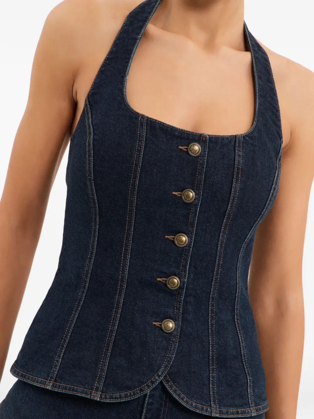 Button Halterneck Top