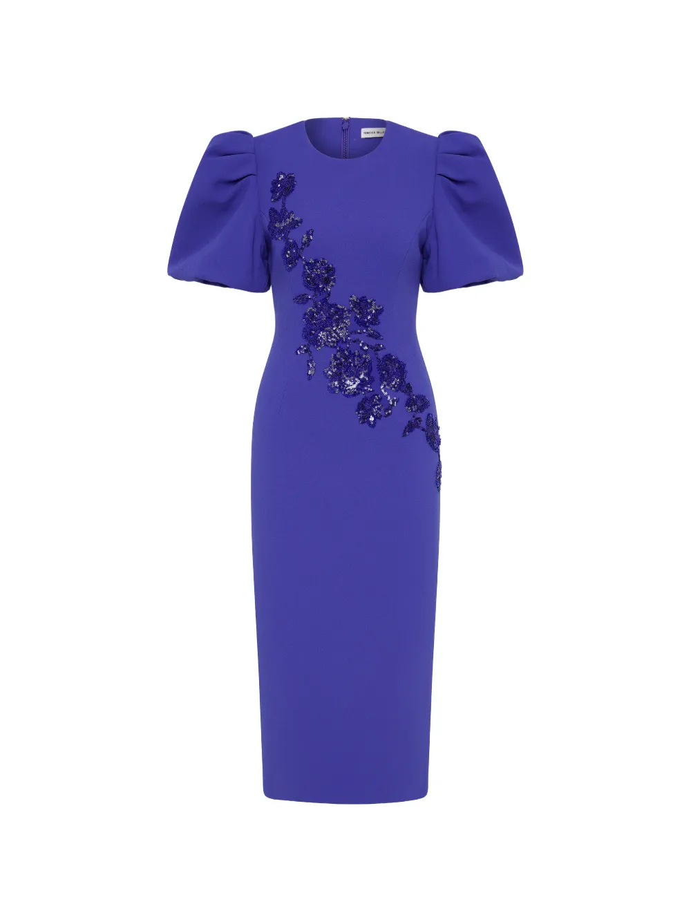 Rebecca Vallance Evolet puff-sleeve embellished midi dress - Blue