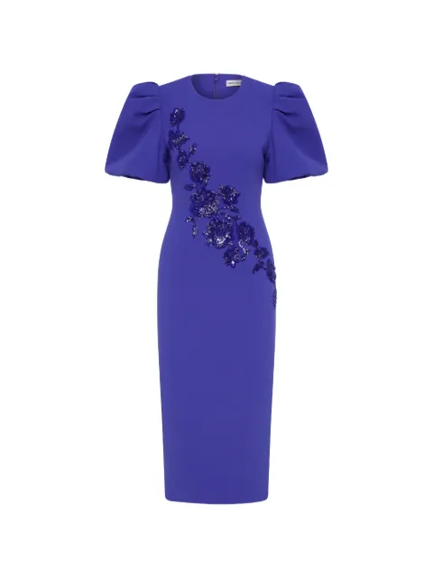 Rebecca Vallance Evolet puff-sleeve embellished midi dress