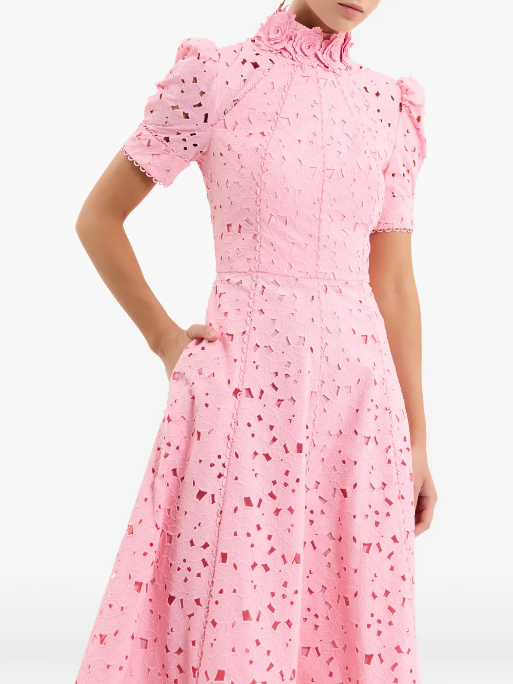 Kitsu High-Neck Midi Dress