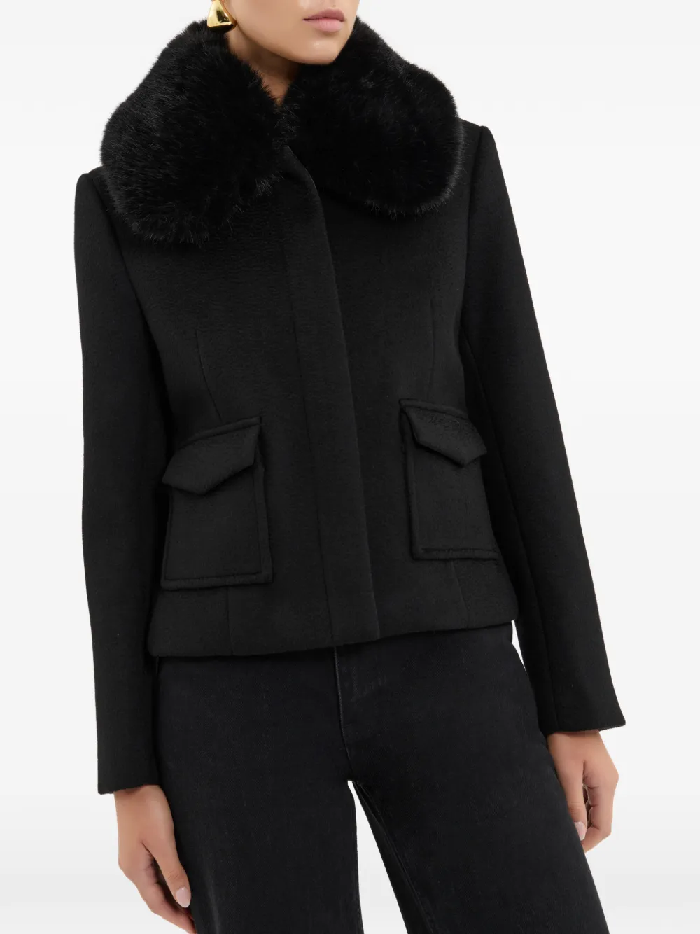 Rebecca Vallance Cappotto crop - Nero