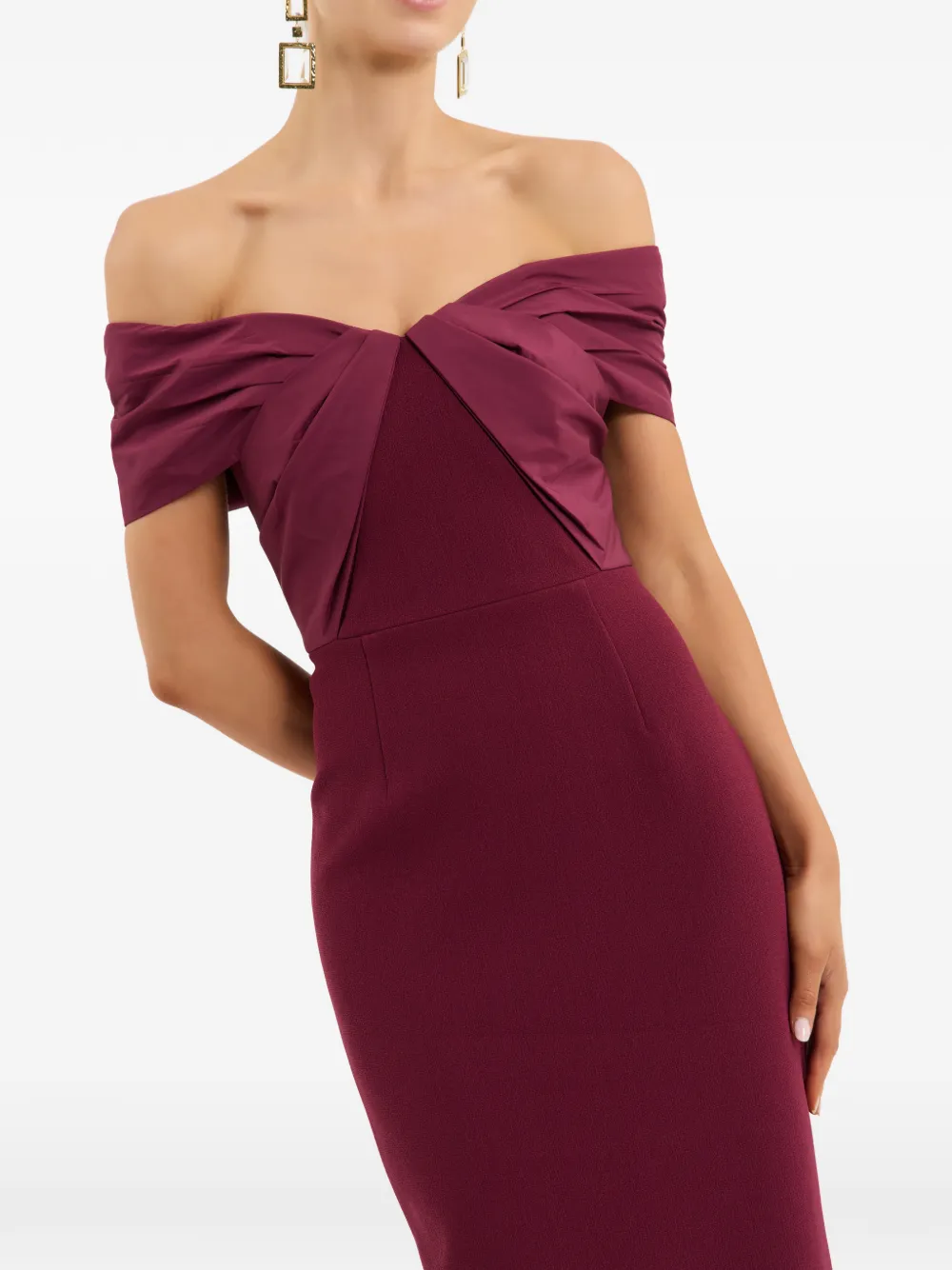 Rebecca Vallance Off-shoulder jurk Rood
