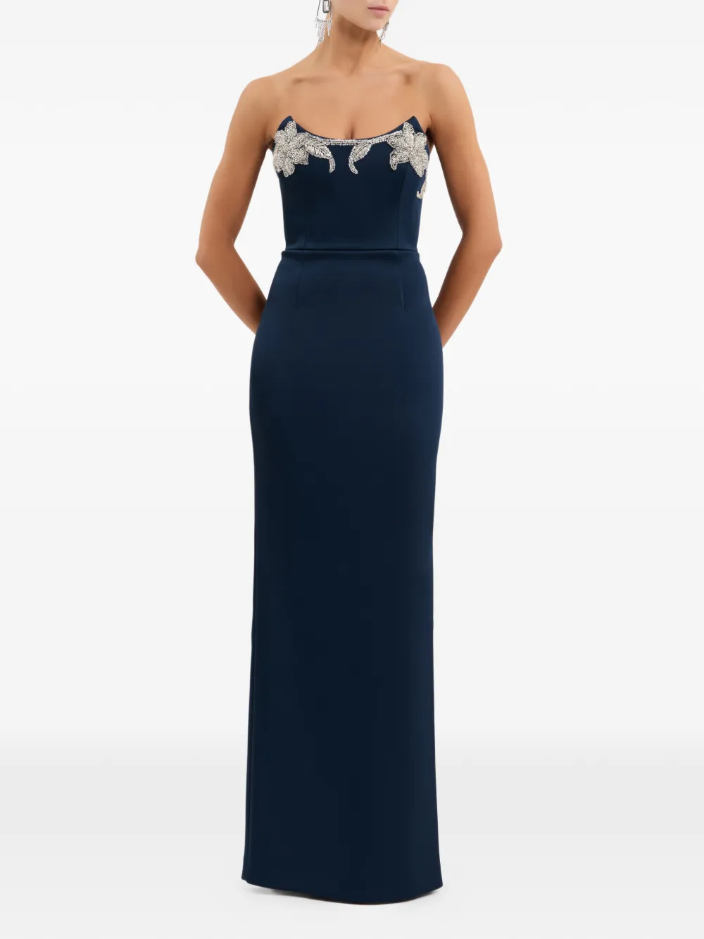 Rebecca Vallance Lessa strapless maxi-jurk Blauw