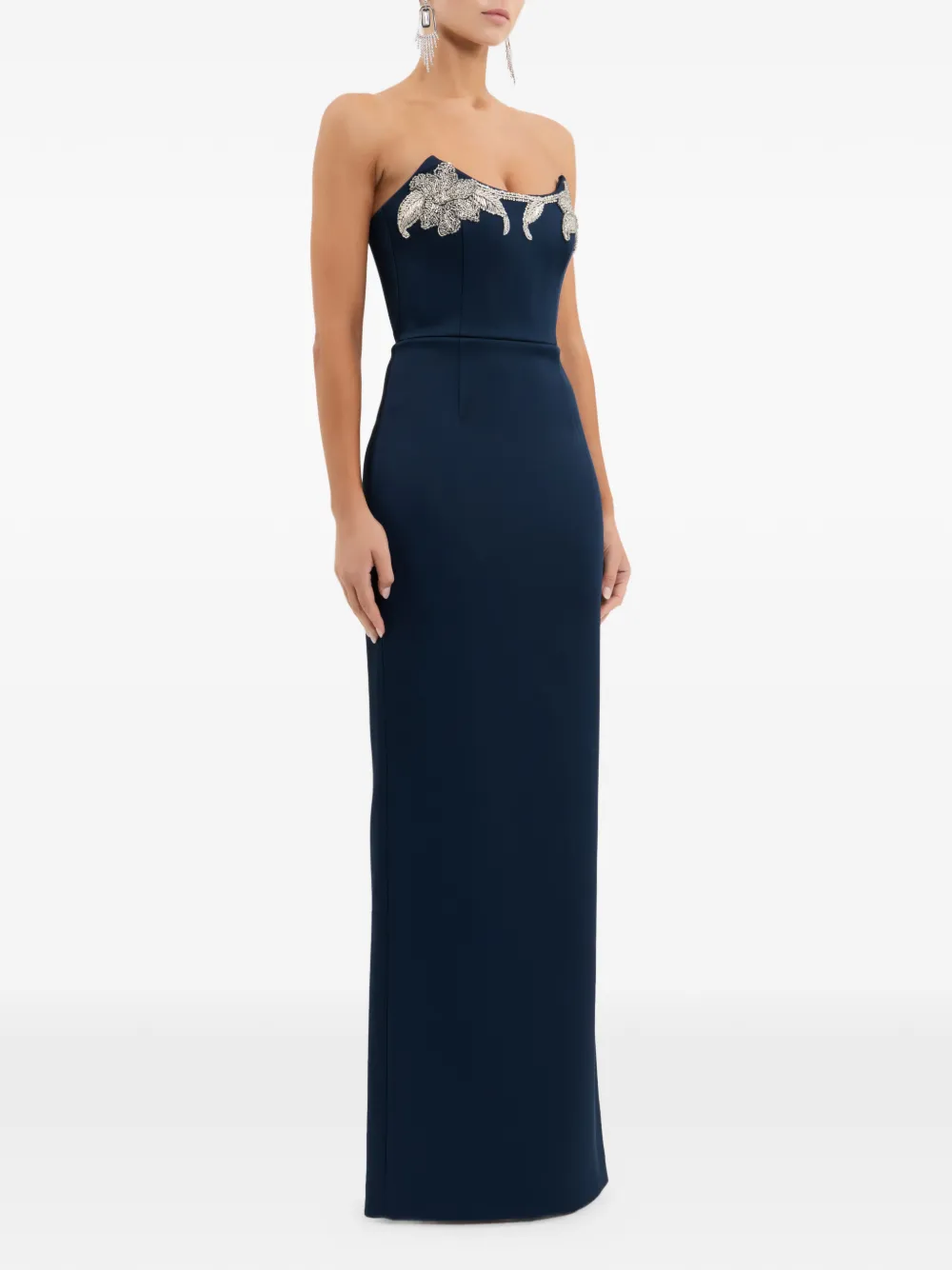 Rebecca Vallance Lessa strapless maxi-jurk Blauw