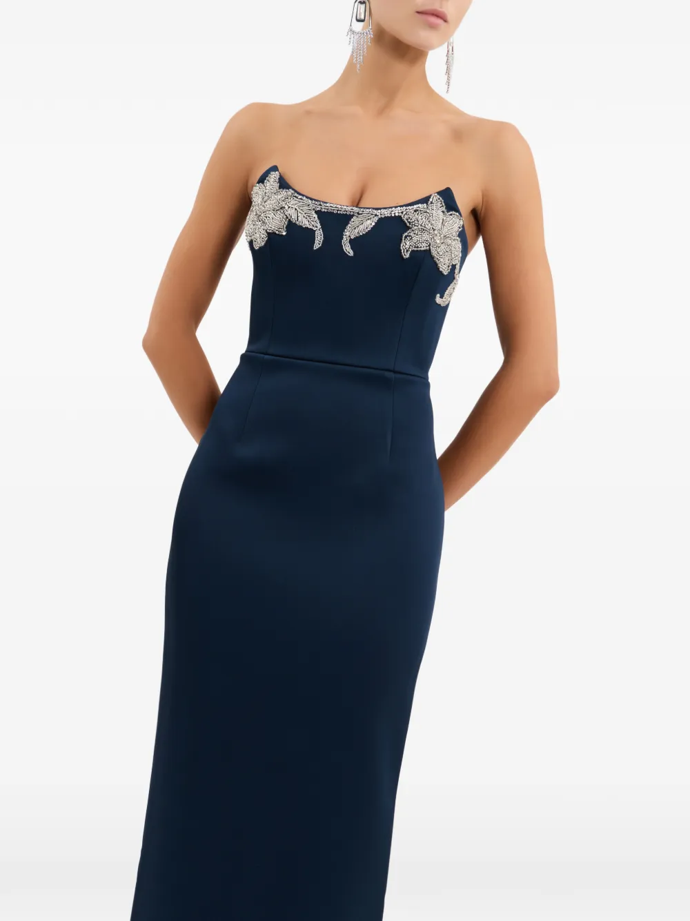 Rebecca Vallance Lessa strapless maxi-jurk Blauw