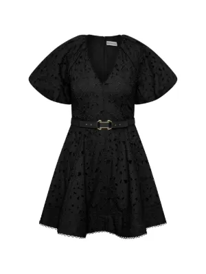 Self-Portrait Guipure Lace Minidress | Black | FARFETCH