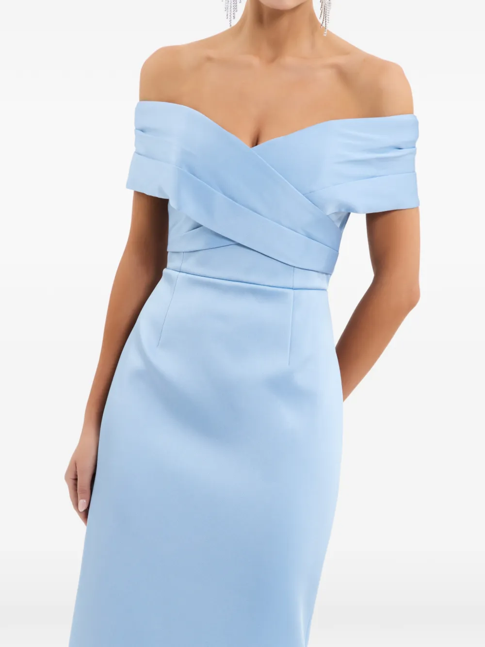 Rebecca Vallance Off-shoulder maxi-jurk Blauw