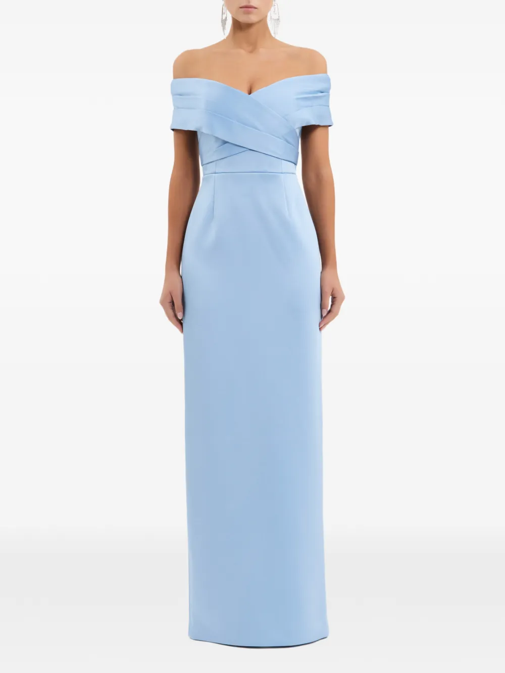 Rebecca Vallance Off-shoulder maxi-jurk Blauw