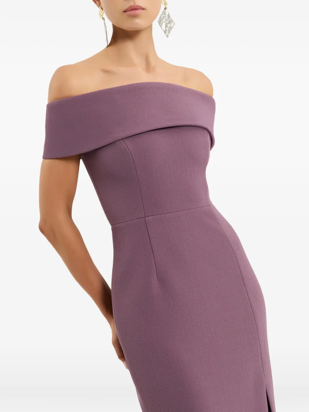 Rebecca Vallance Venice off-shoulder maxi-jurk Paars