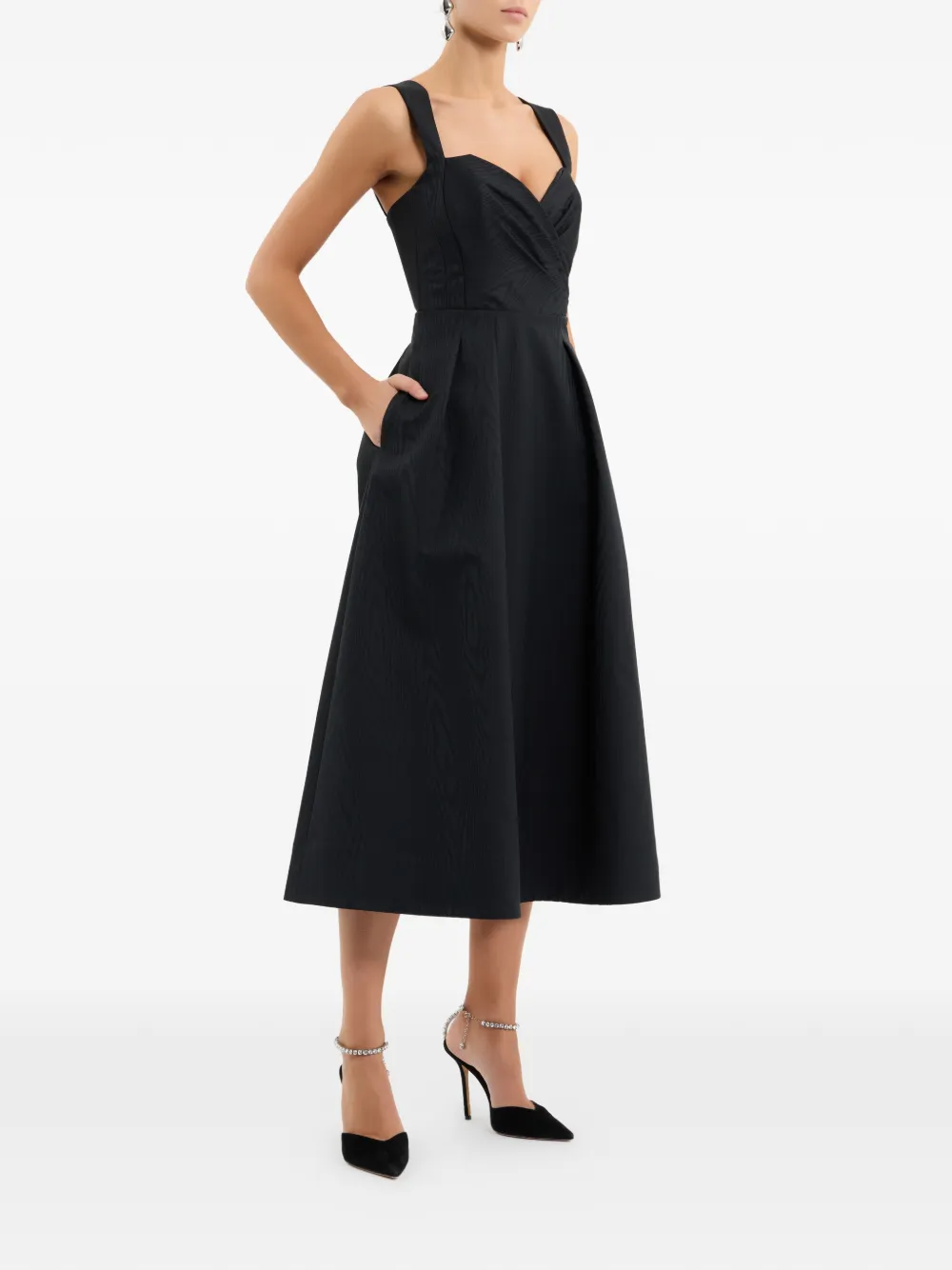 Rebecca Vallance Midi-jurk met sweetheart hals Zwart