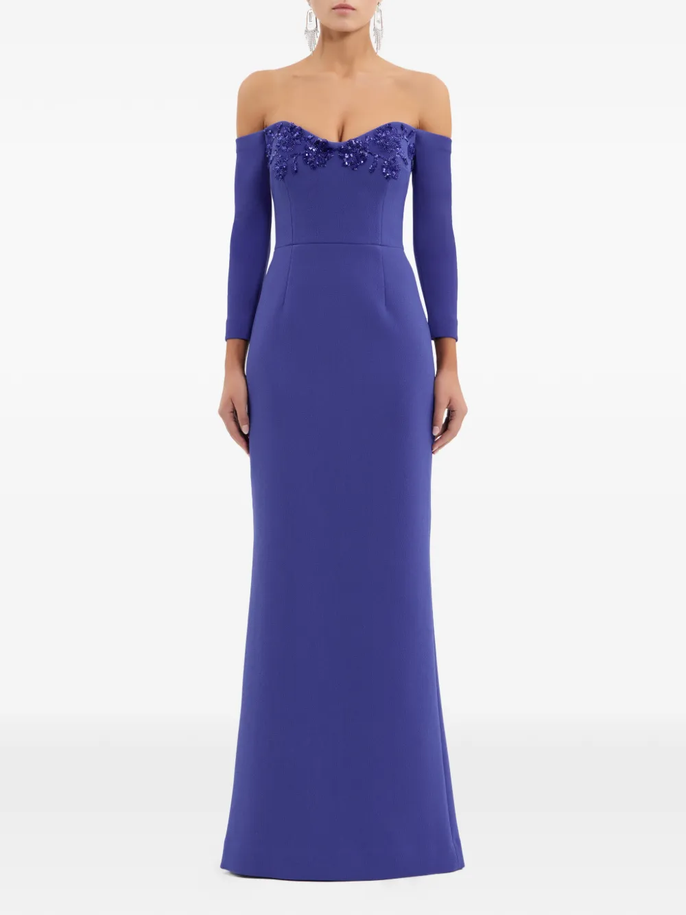 Rebecca Vallance Off-shoulder verfraaide maxi-jurk Blauw