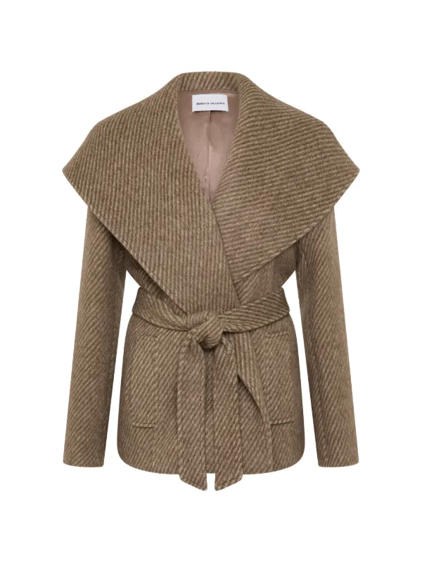 Rebecca Vallance Lemuel Belted Wool Jacket in Brown