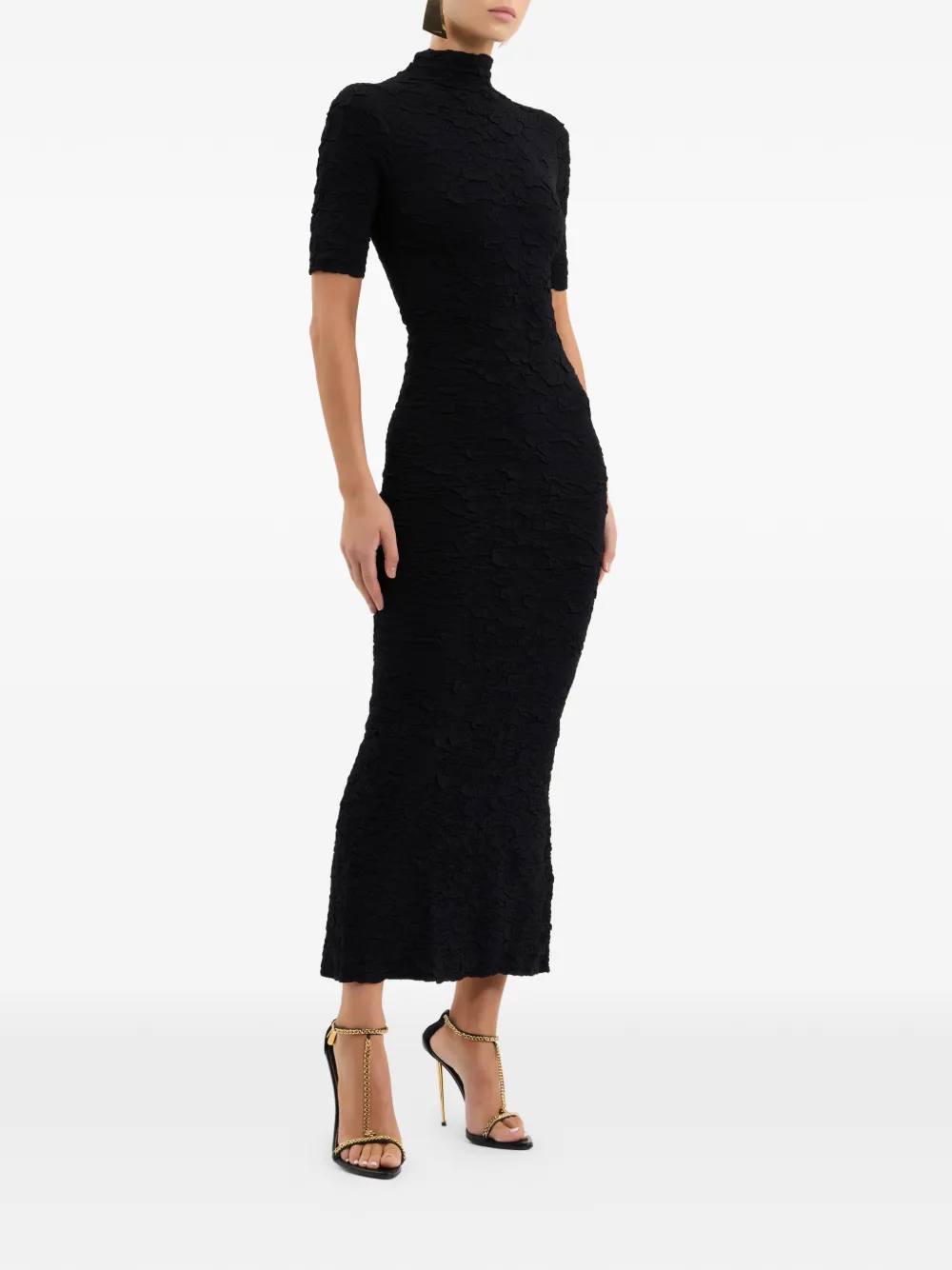 Rebecca Vallance Dayton midi-jurk met gedrapeerde hals Zwart