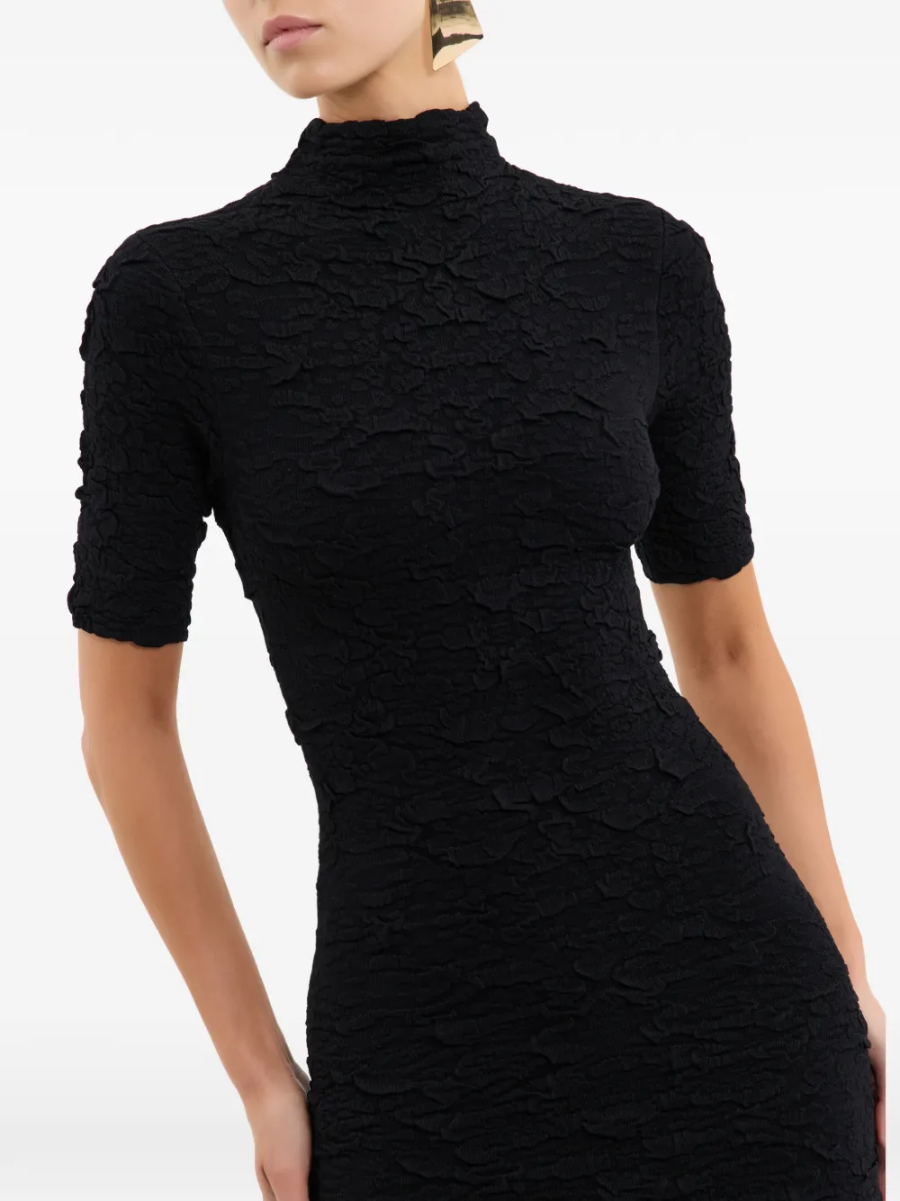 Rebecca Vallance Dayton midi-jurk met gedrapeerde hals Zwart