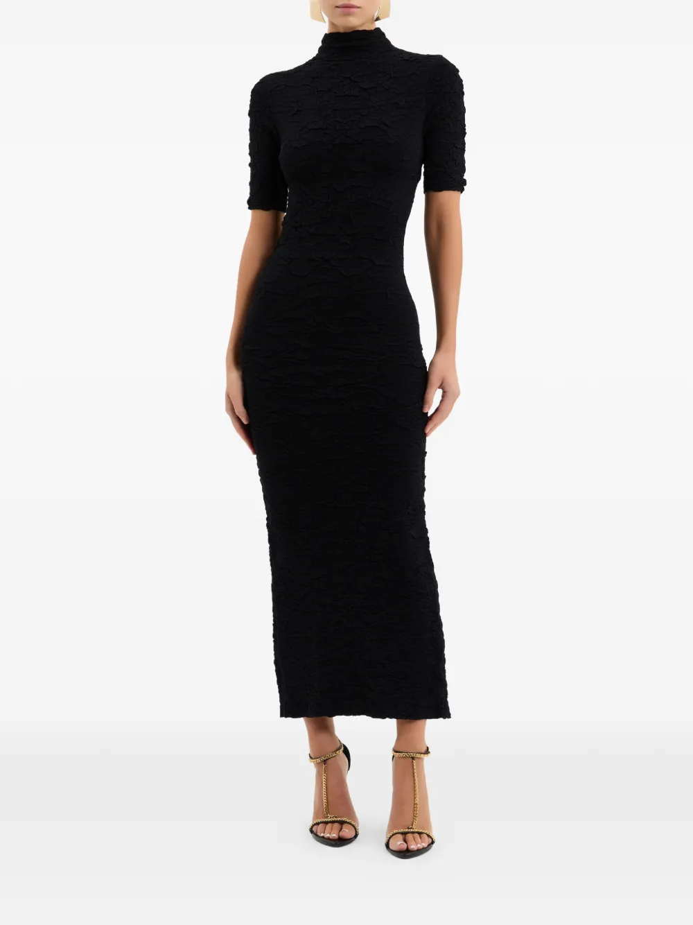 Rebecca Vallance Dayton midi-jurk met gedrapeerde hals Zwart