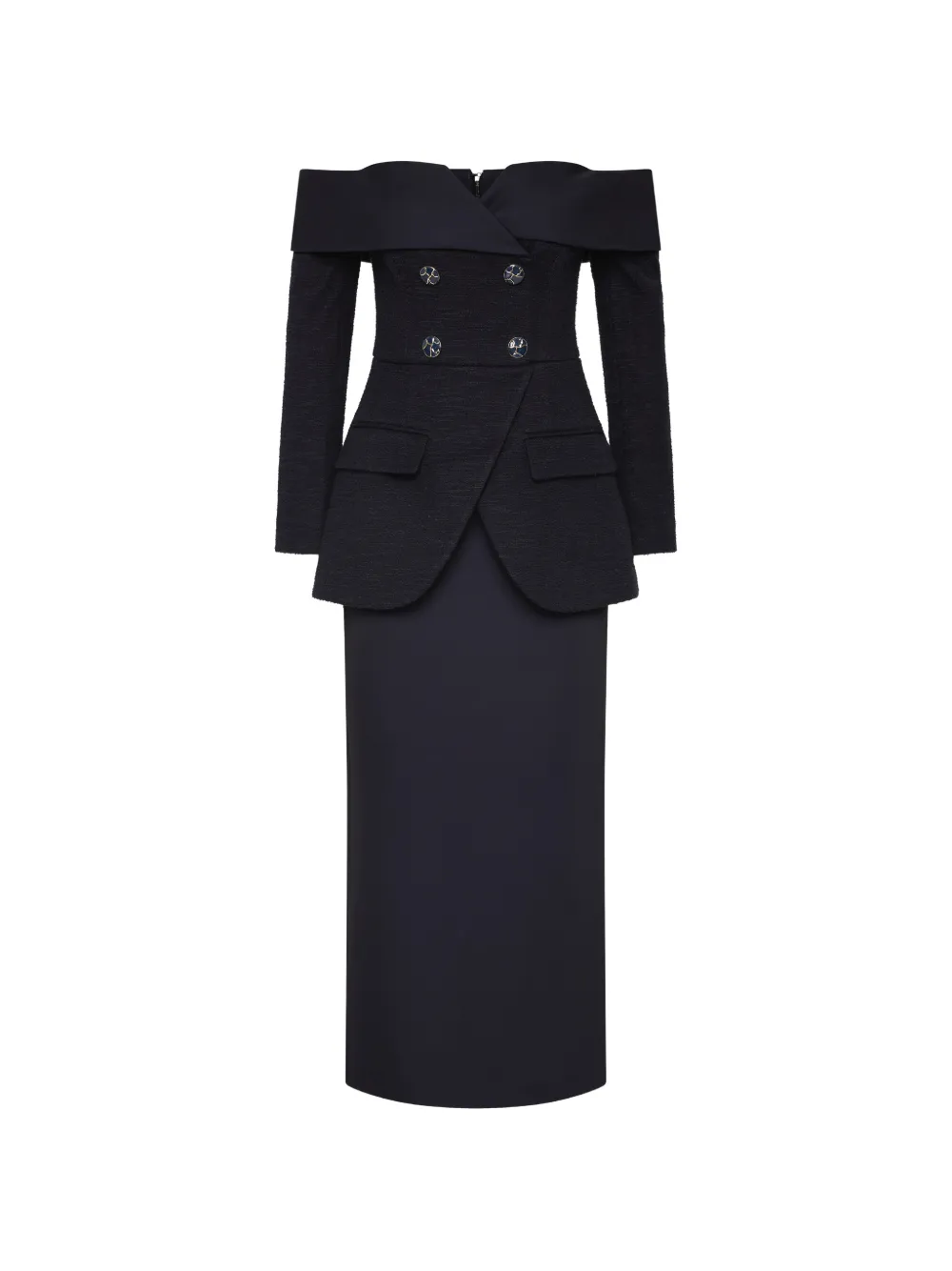 Rebecca Vallance Schulterfreies Midikleid - Blau