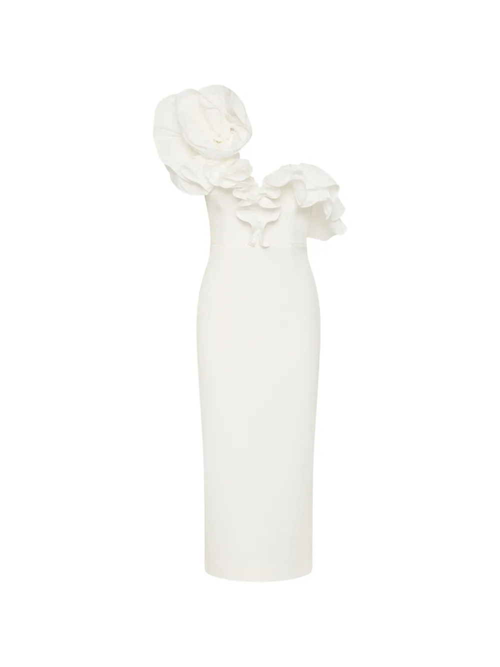 Rebecca Vallance Abito midi Ozias con ruches - Bianco