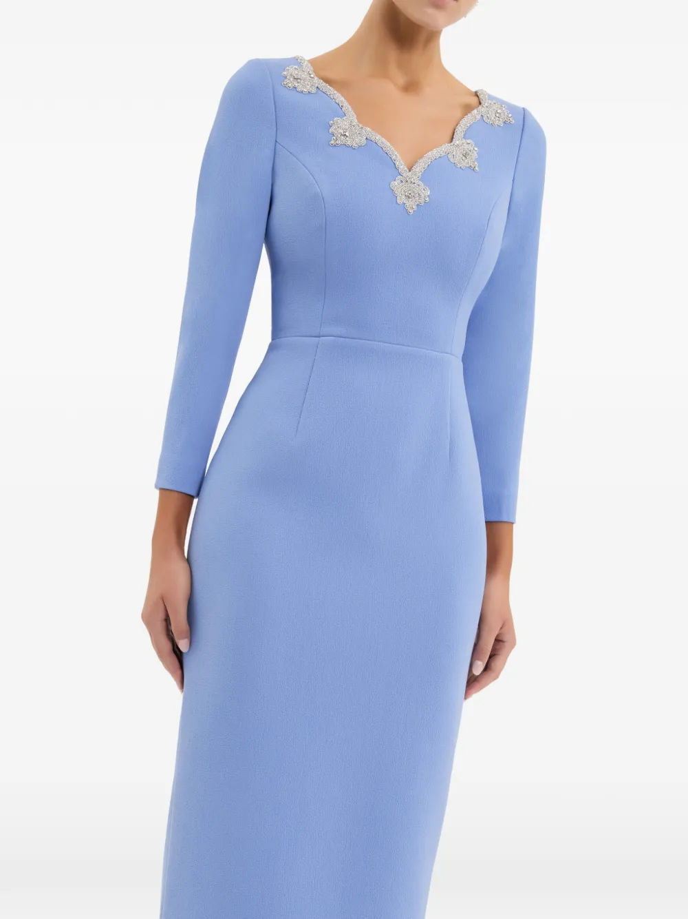 Rebecca Vallance Harlynn midi-jurk met V-hals Blauw