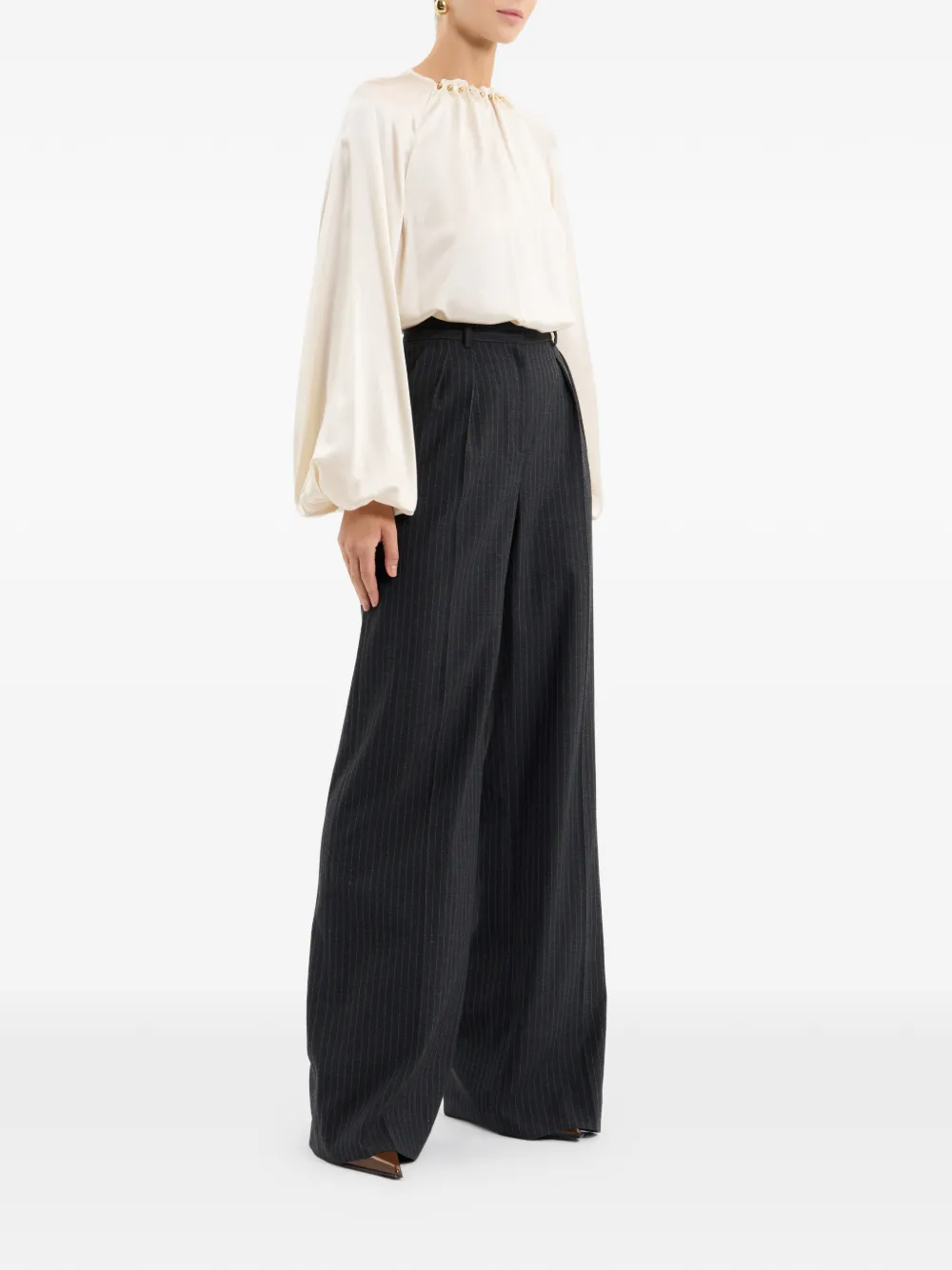  Rebecca Vallance Gold-tone Studded Blouse - Neutrals 