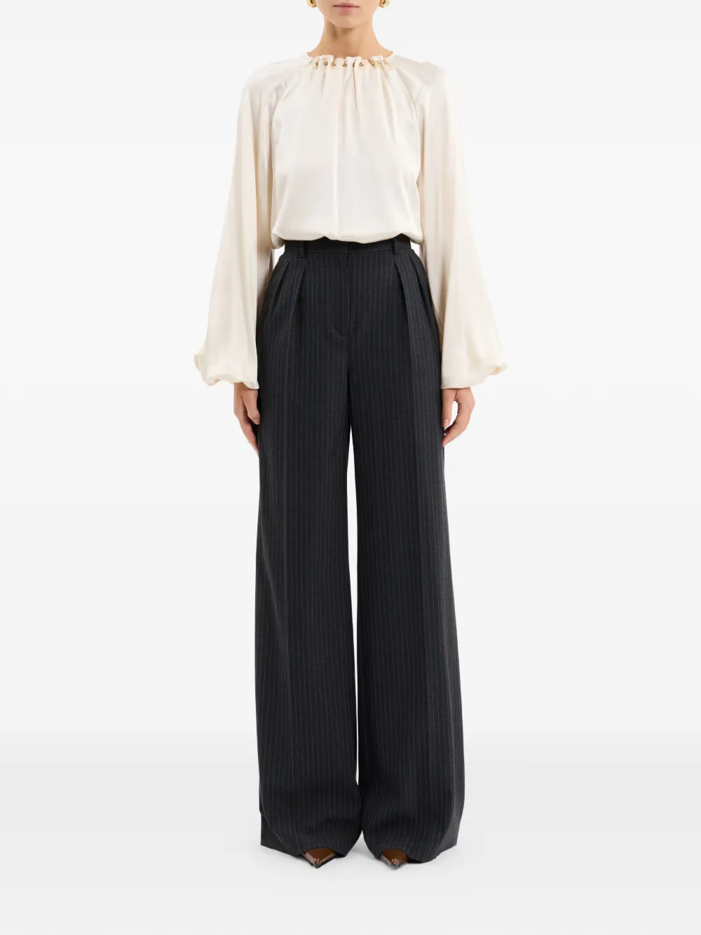  Rebecca Vallance Gold-tone Studded Blouse - Neutrals 