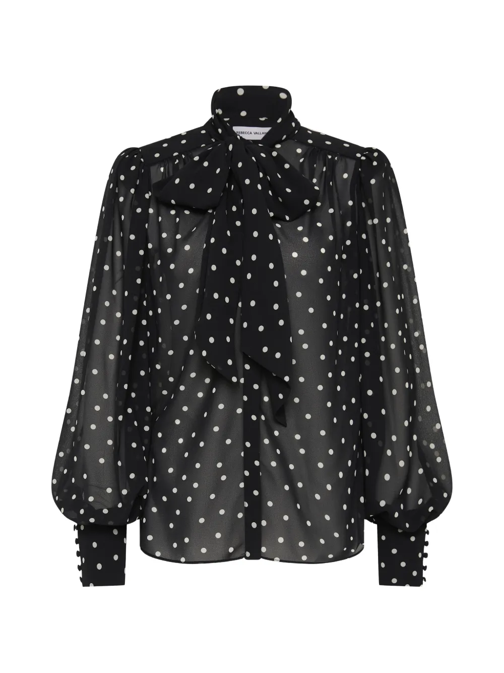 Rebecca Vallance Marnie polka-dot pussy-bow blouse - Nero