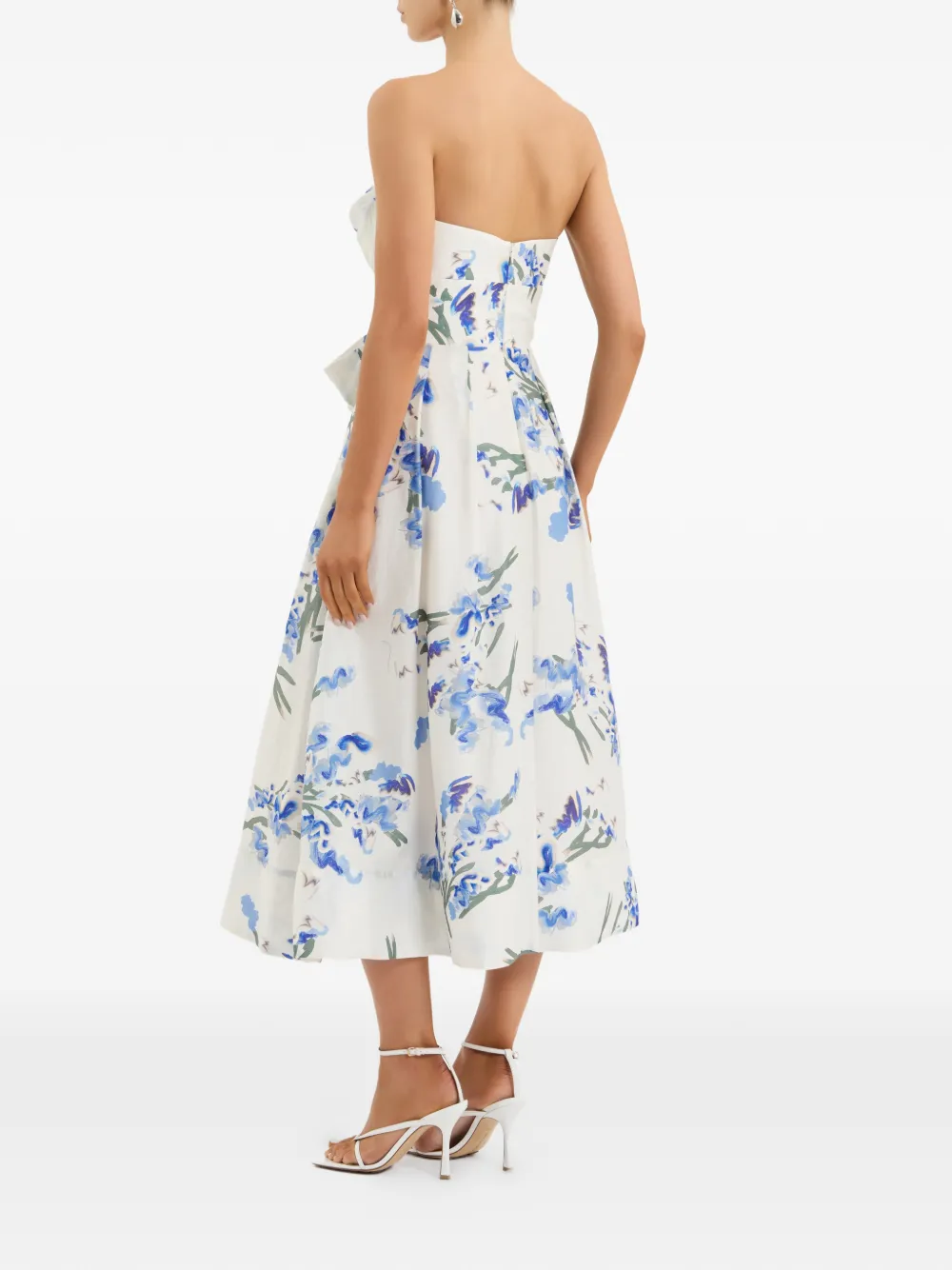 Rebecca Vallance Bluebell Meadow midi-jurk met bloemenprint Wit