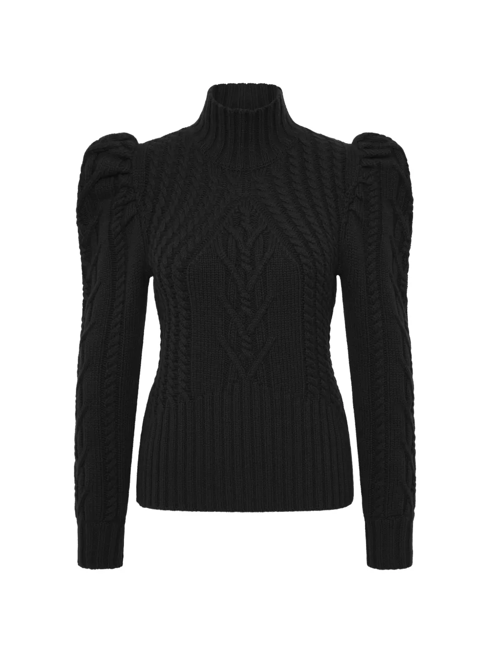 Rebecca Vallance Ebba Rollkragenpullover mit Zopfmuster - Schwarz