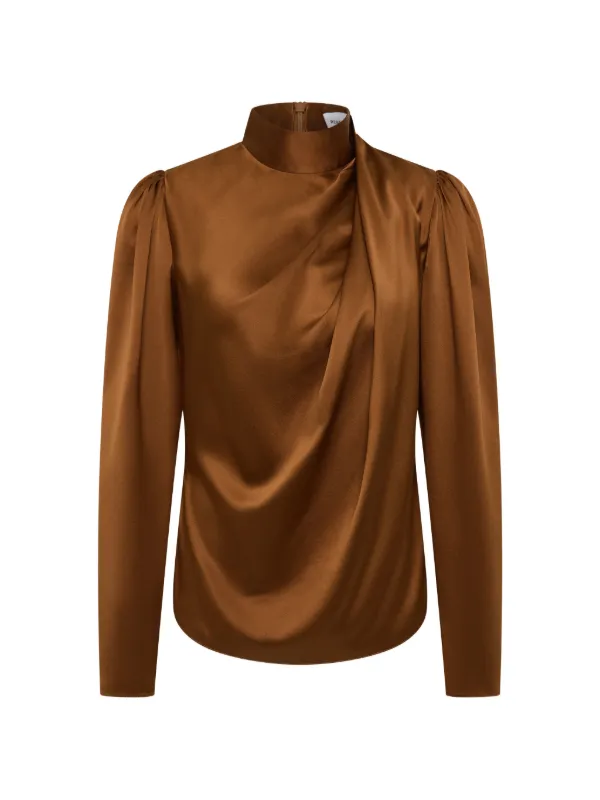 Rebecca Vallance Phoenix Rose Long-sleeve Top in Brown