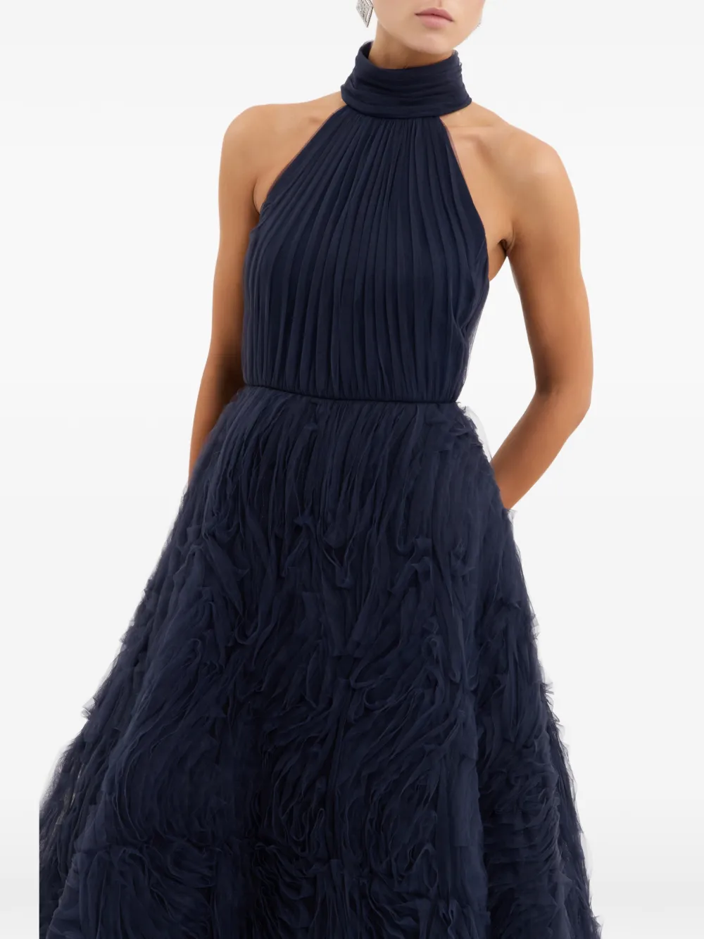 Rebecca Vallance Jasmine maxi-jurk met ruches Blauw